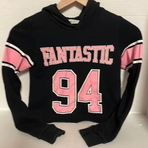 H&M Varsity Font Crop Hoodie Runs Small